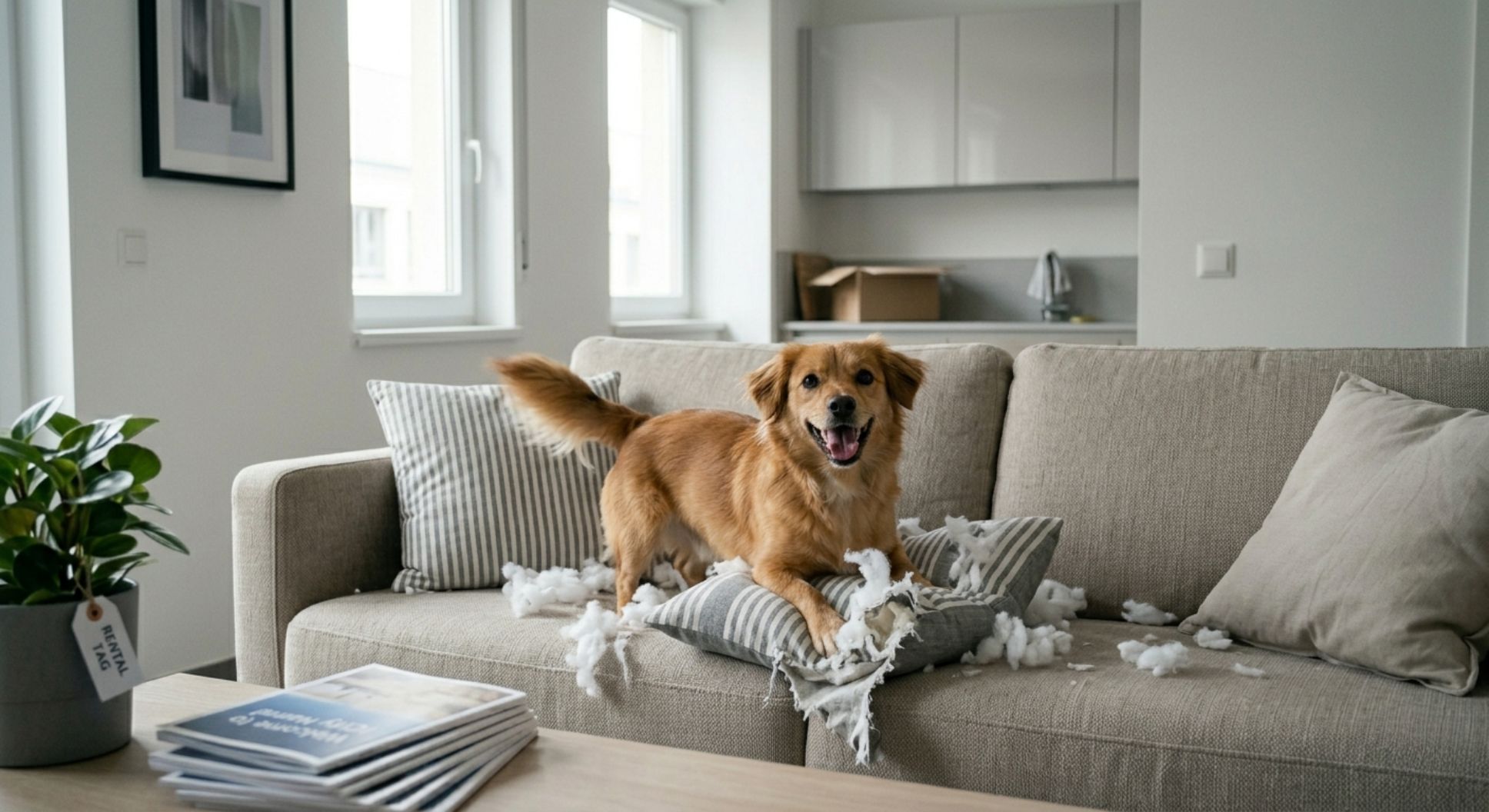 Dégât canapé chien