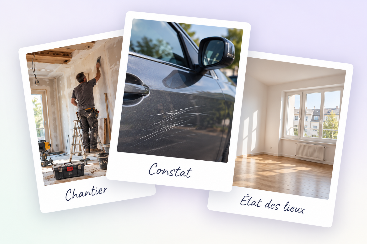 Exemples d’utilisation : chantier, constat automobile et état des lieux